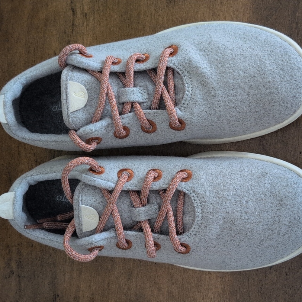 Allbirds Light Gray Sneakers with Pink Laces